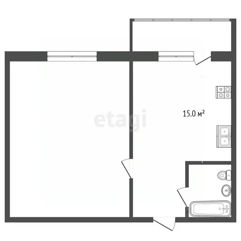 1-к кв. Алтайский край, Барнаул ул. Анатолия, 35А (37.0 м) - Фото 2