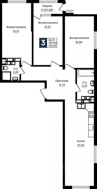 3-к кв. Краснодарский край, Новороссийск 5-я Бригада мкр,  (104.55 м) - Фото 0