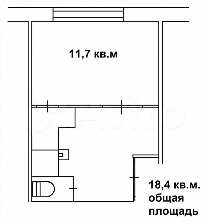 1-к. квартира, 18,4 м, 2/5 эт. - Фото 0