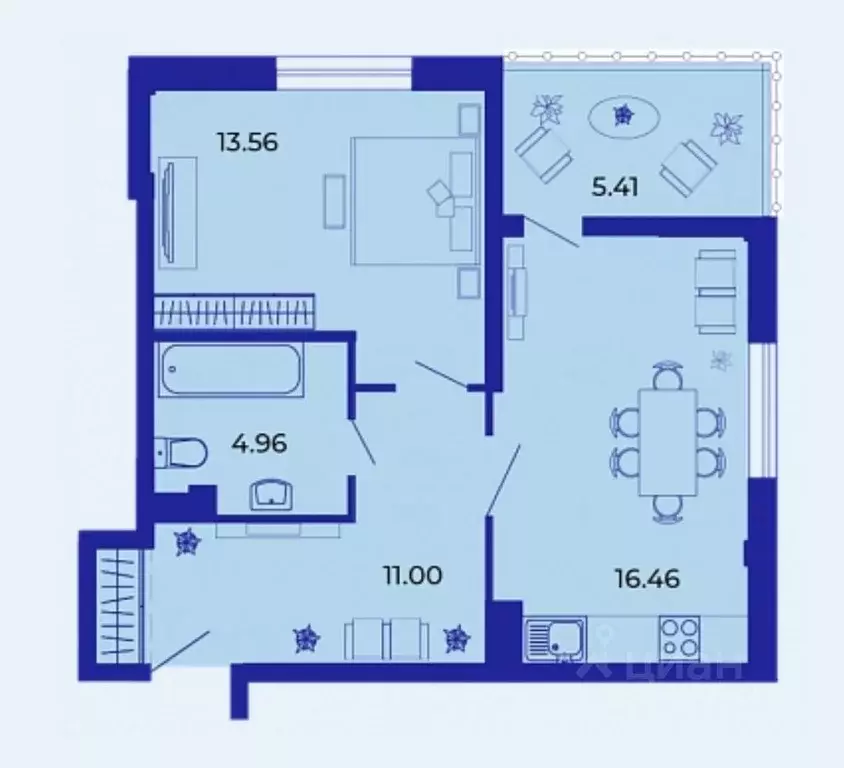 1-к кв. Брянская область, Брянск ул. Имени О.С. Визнюка, 18 (51.1 м) - Фото 1