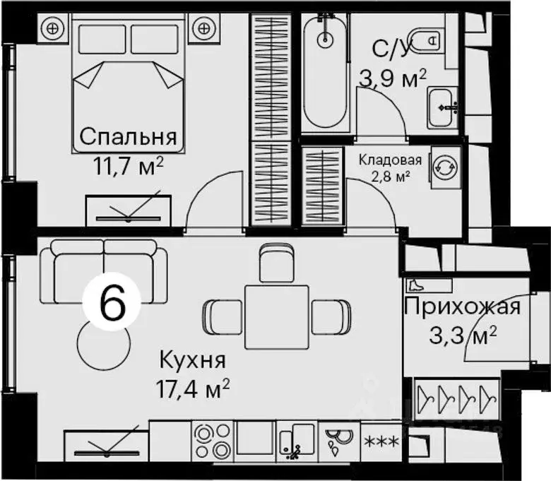 2-к кв. Москва Волоколамское ш., 95/2к7 (39.1 м) - Фото 1