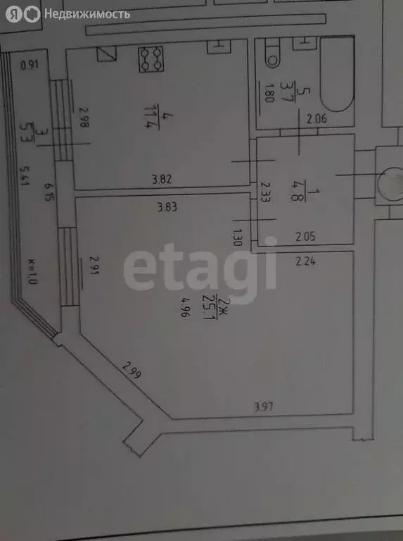 1-комнатная квартира: Калининград, Тихорецкая улица, 16А (45 м) - Фото 0