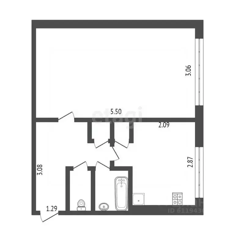 1-к кв. Мордовия, Саранск ул. Победы, 25к7 (33.2 м) - Фото 1