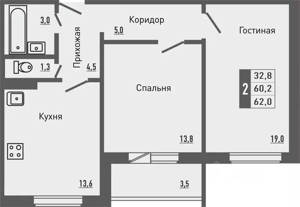 2-к кв. Орловская область, Орловский район, д. Жилина, Болховский мкр ... - Фото 1