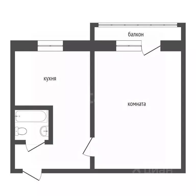 1-к кв. Курганская область, Курган ул. Рихарда Зорге, 54 (28.3 м) - Фото 2