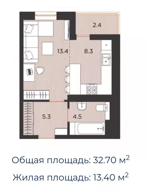 1-к кв. Краснодарский край, Новороссийск ул. Шевченко, 22 (32.7 м) - Фото 0