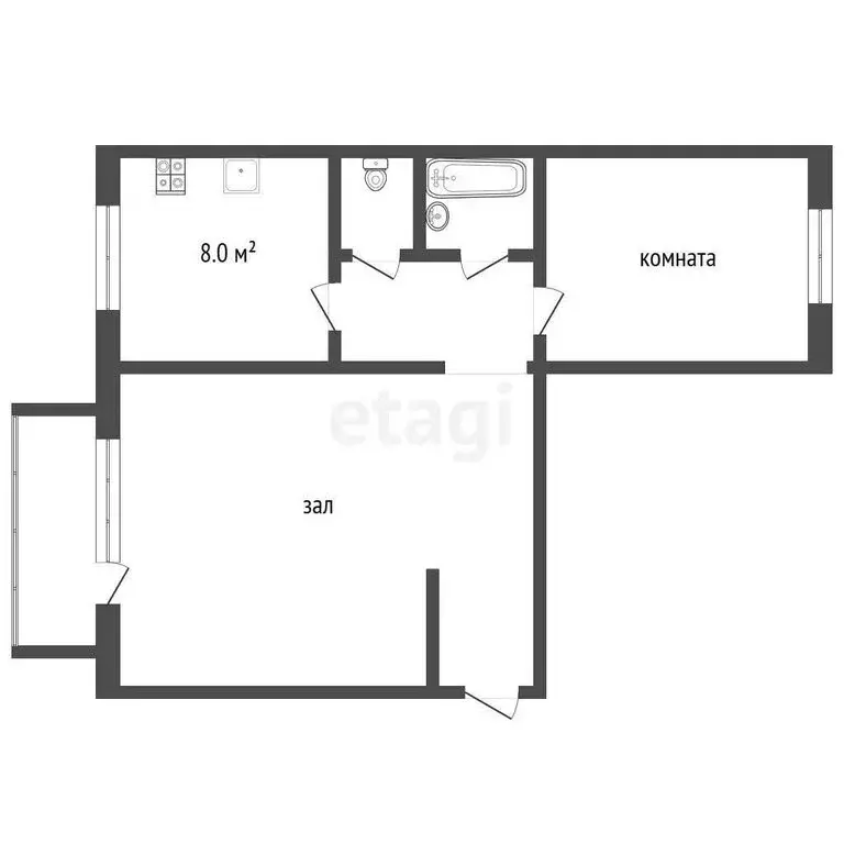2-комнатная квартира: Троицк, 5-й микрорайон, 16Б (54.9 м) - Фото 1