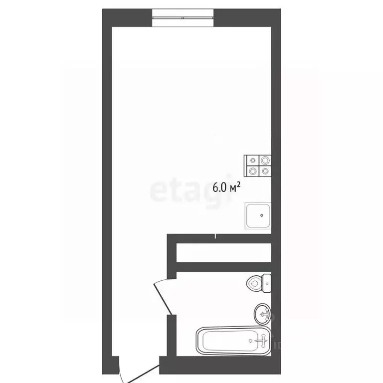 Студия Тюменская область, Тюмень ул. Тимофея Чаркова, 28 (21.0 м) - Фото 2