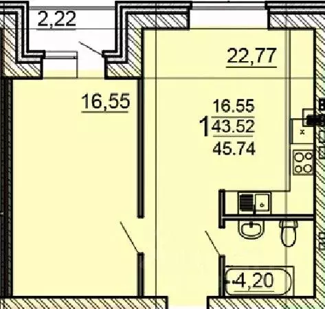 1-к кв. Воронежская область, с. Новая Усмань ул. 70 лет Победы, 13 ... - Фото 1