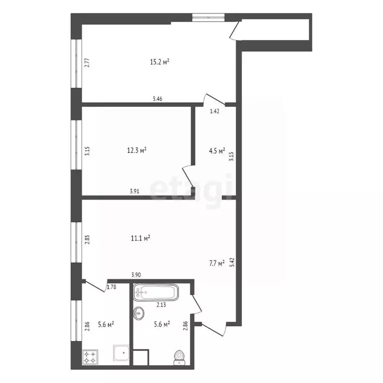 3-к кв. Ямало-Ненецкий АО, Новый Уренгой 2-й мкр, ул. ... - Фото 1