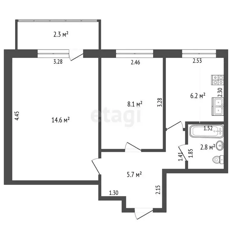 2-комнатная квартира: Самара, Ново-Садовая улица, 15 (38 м) - Фото 1