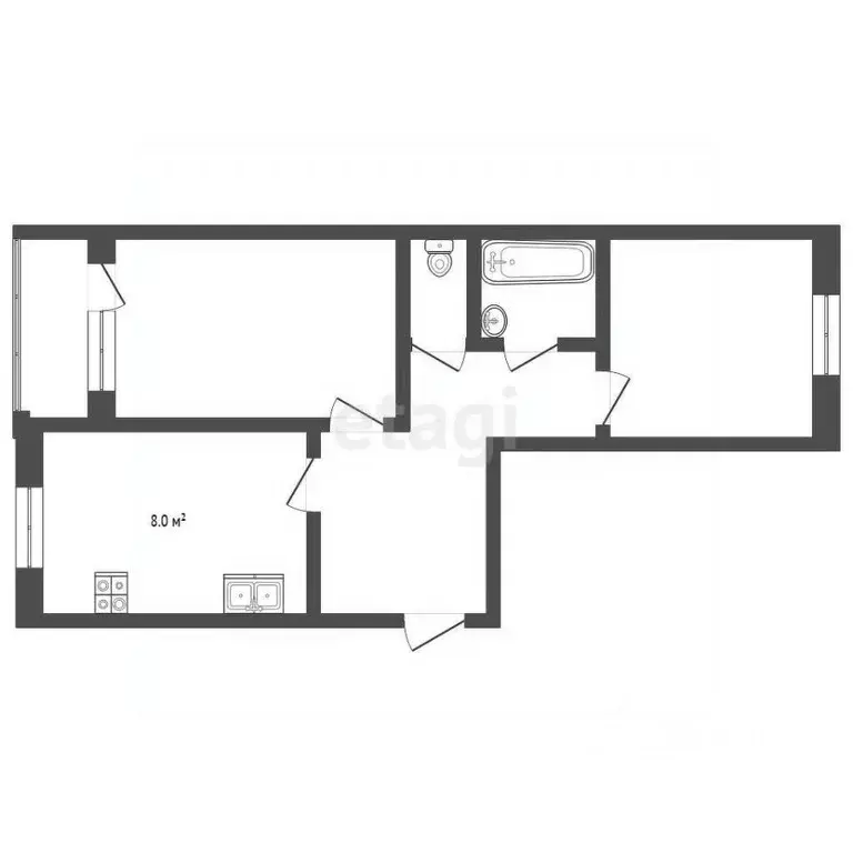 2-к кв. Владимирская область, Муром пос. Механизаторов, 68 (49.8 м) - Фото 1