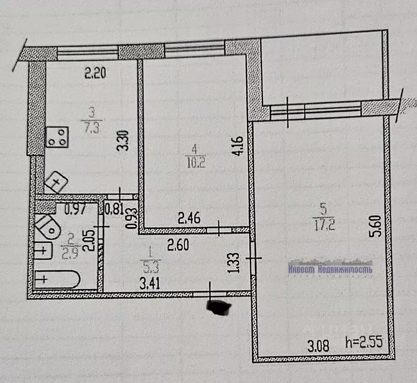 2-к кв. Алтайский край, Барнаул ул. Шумакова, 58 (42.9 м) - Фото 2