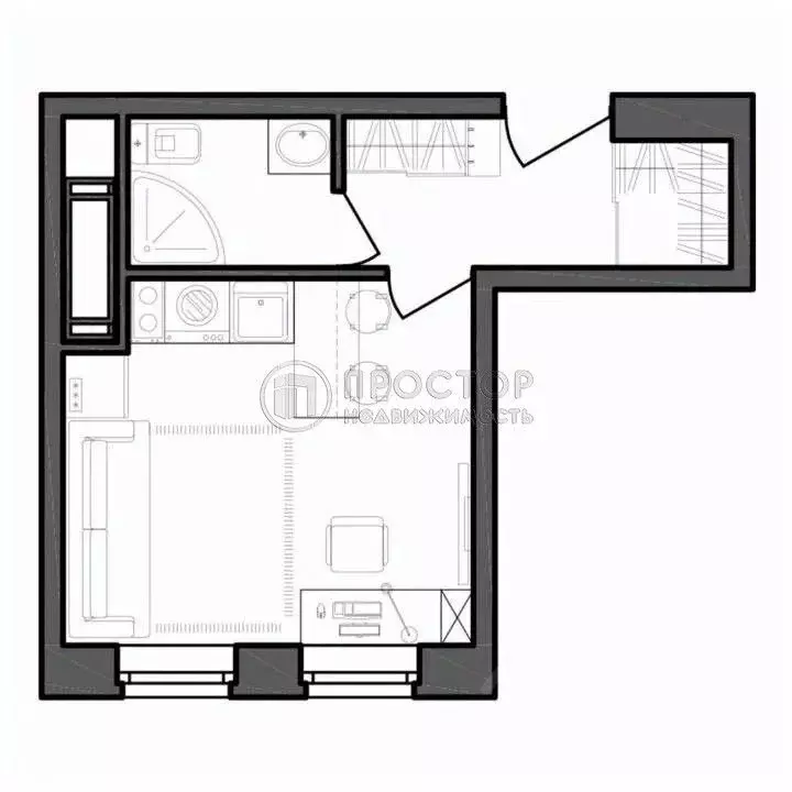 Студия Московская область, Люберцы ул. 8 Марта, 48к1 (20.1 м) - Фото 1