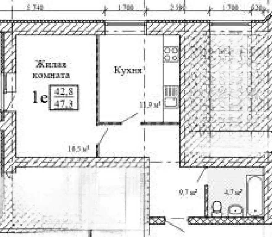 1-к кв. Тамбовская область, Тамбов Мичуринская ул., 25 (47.3 м) - Фото 2