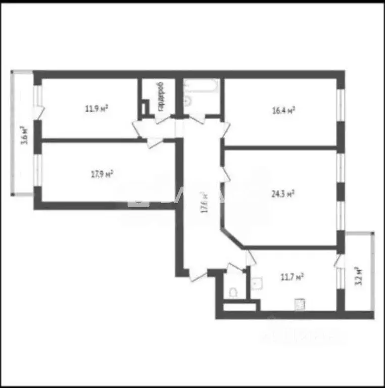 Квартира, 4 комнаты, 106.2 м - Фото 1