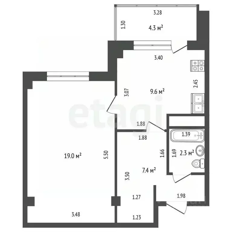 1-к кв. Саха (Якутия), Якутск ул. Петровского, 29/4 (38.3 м) - Фото 2