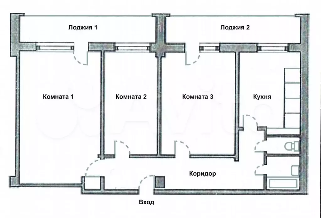 3-к. квартира, 72 м, 2/14 эт. - Фото 0