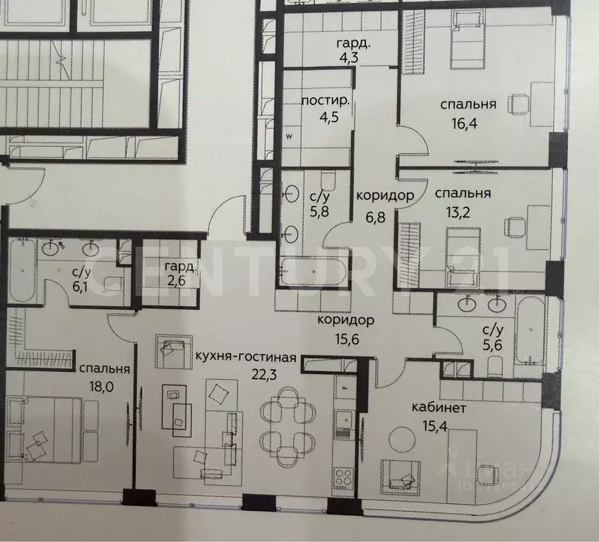 4-к кв. Москва ул. Нижние Мневники, 9 (137.3 м) - Фото 2