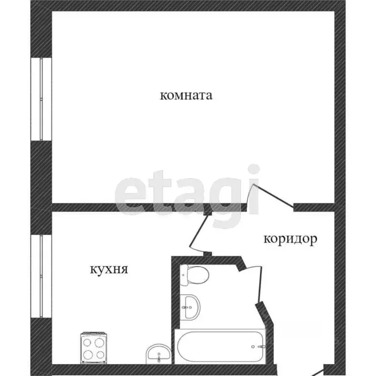 1-к кв. Ямало-Ненецкий АО, Надым Комсомольская ул., 7 (32.0 м) - Фото 0