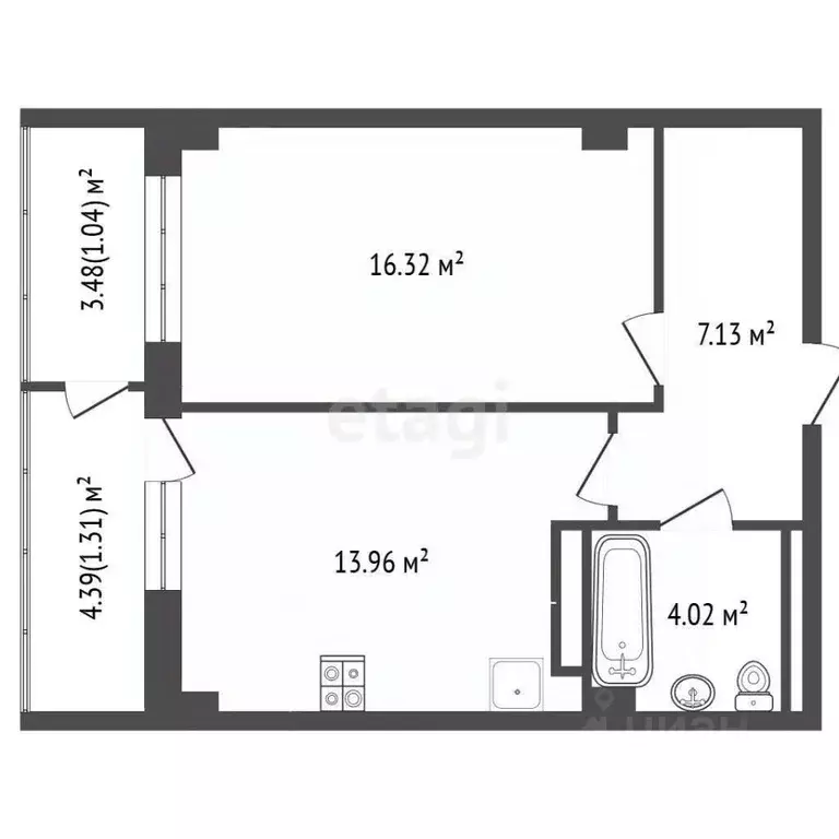 1-к кв. Саха (Якутия), Якутск 203-й мкр, 1 (41.9 м) - Фото 2