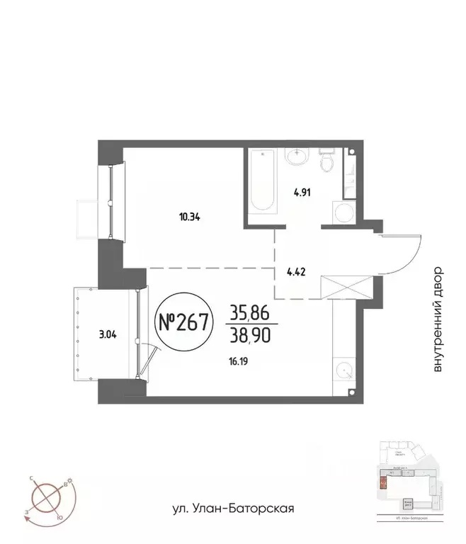 1-к кв. Иркутская область, Иркутск Макс жилой комплекс (38.9 м) - Фото 0