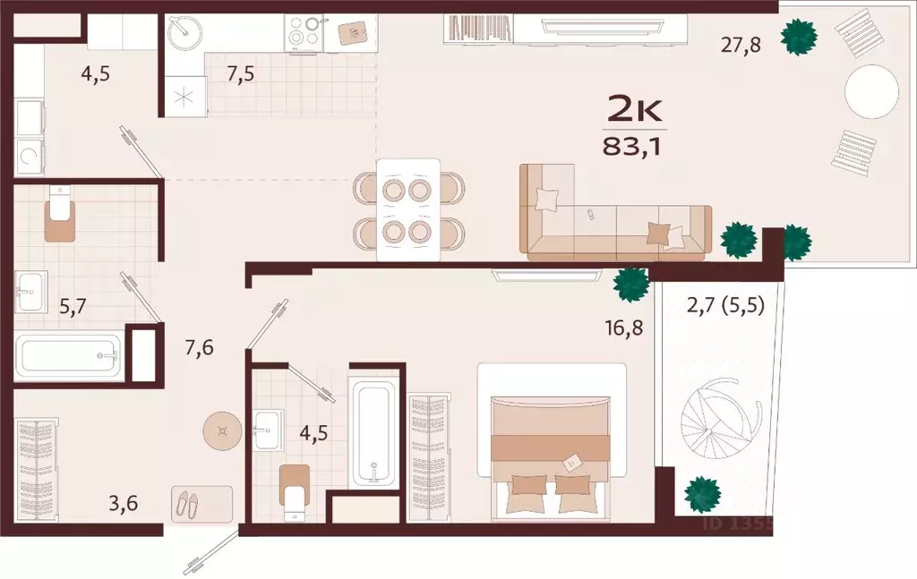 2-к кв. Крым, Ялта ул. Спендиарова, 5 (83.1 м) - Фото 1