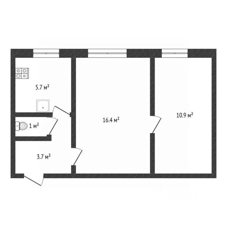 2-к кв. Нижегородская область, Нижний Новгород ул. Радистов, 22 (37.7 ... - Фото 2