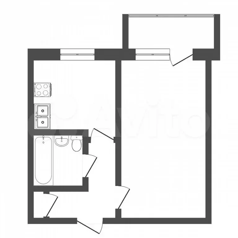1-к. квартира, 30 м, 3/5 эт. - Фото 0