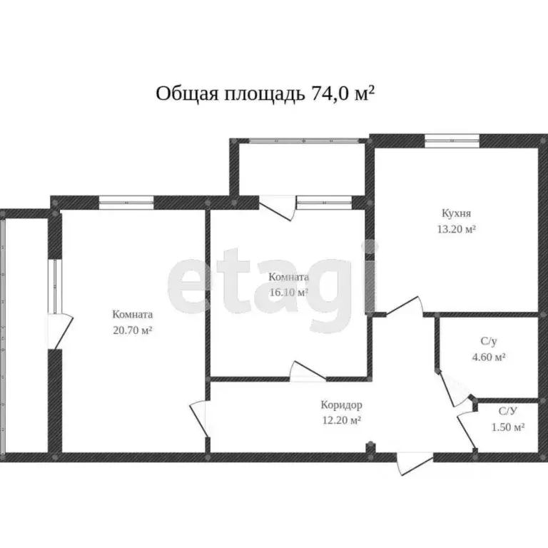 2-к кв. Калужская область, Бабынинский район, Муромцево с/пос, Поселок ... - Фото 2