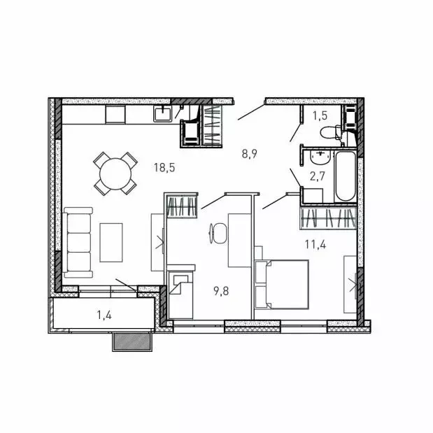 2-комнатная квартира: Балашиха, улица Твардовского, вл36к4 (54.2 м) - Фото 1