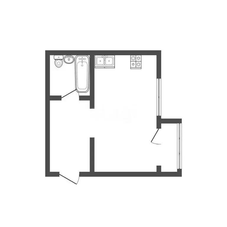 Квартира-студия: Прокопьевск, улица Яворского, 1А (28.8 м) - Фото 1