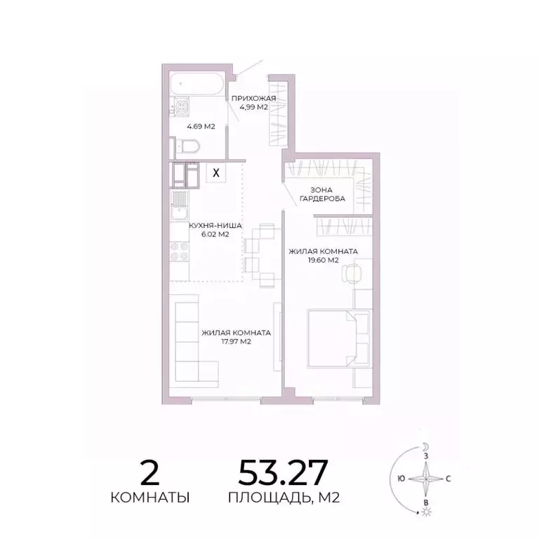 2-к кв. Пензенская область, Пенза Побочинская ул., с18 (53.27 м) - Фото 0