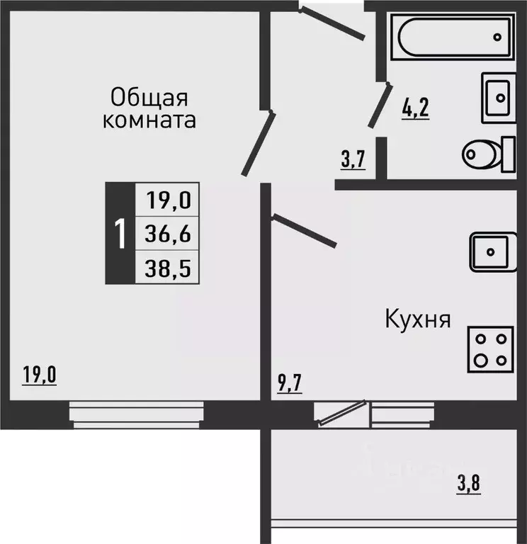 1-к кв. Орловская область, Орловский район, д. Жилина ул. Садовая, 2к2 ... - Фото 0