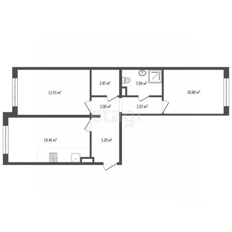 2-к кв. Ярославская область, Ярославль ул. Дядьковская, 1 (55.4 м) - Фото 2