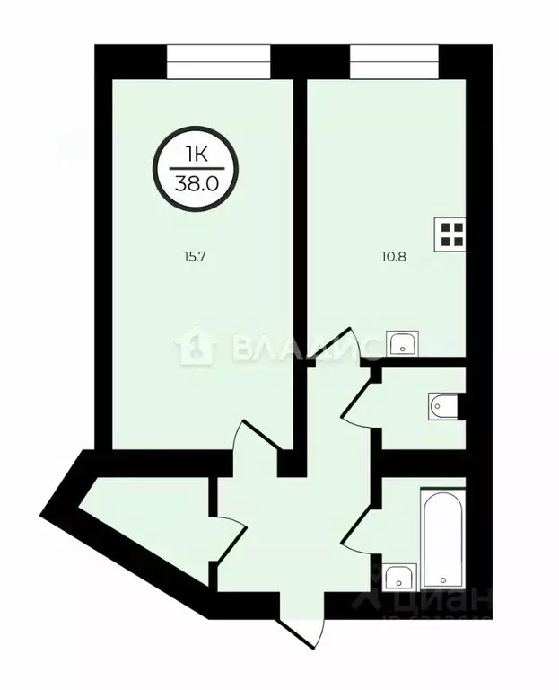 1-к кв. Санкт-Петербург Белоостровская ул., 3 (38.0 м) - Фото 2