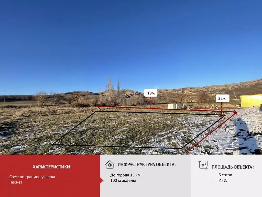 Участок в Крым, Симферопольский район, Добровское с/пос, с. ... - Фото 1