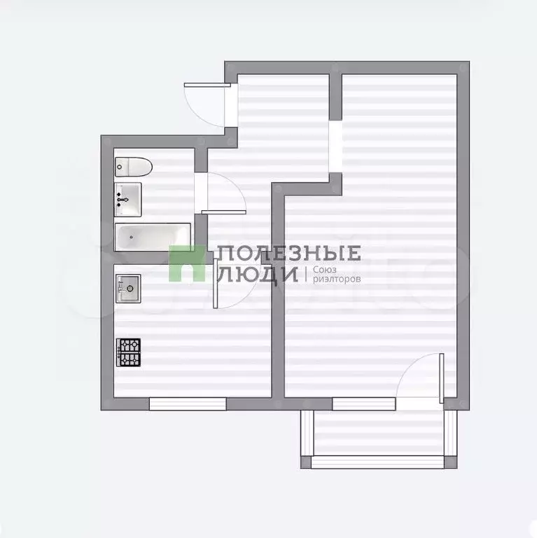 1-к. квартира, 31,9 м, 3/5 эт. - Фото 0
