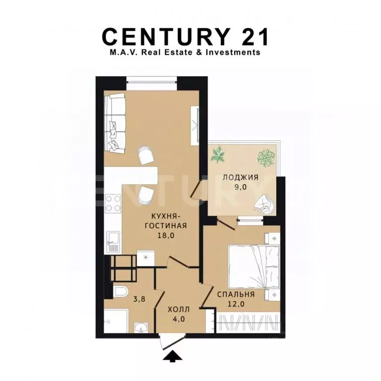 1-к кв. Санкт-Петербург ул. Плесецкая, 10 (46.0 м) - Фото 2