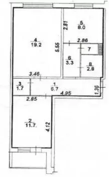 2-к кв. Воронежская область, Воронеж ул. Берег реки Дон, 26/1 (54.5 м) - Фото 2