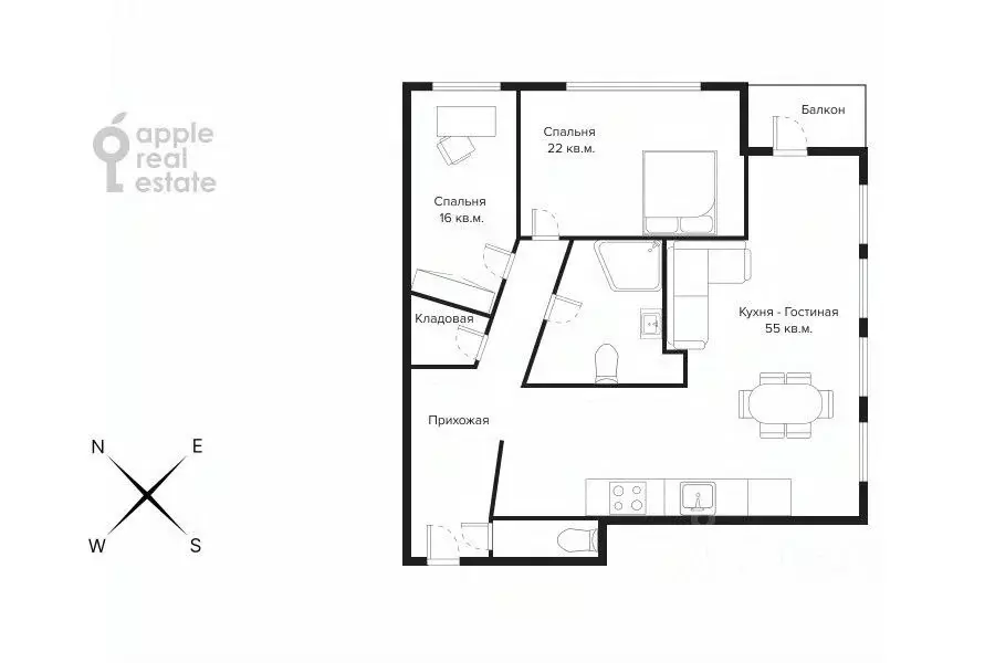 3-к кв. Москва Ленинградский просп., 76К2 (133.0 м) - Фото 2