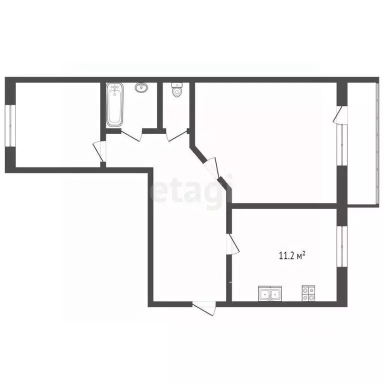 2-к кв. Костромская область, Кострома ул. Терешковой, 29Б (56.6 м) - Фото 1