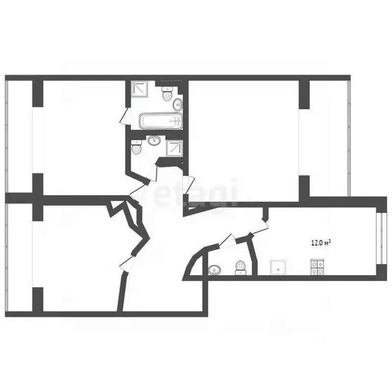 3-к кв. Тюменская область, Тюмень ул. Малыгина, 49 (138.0 м) - Фото 2