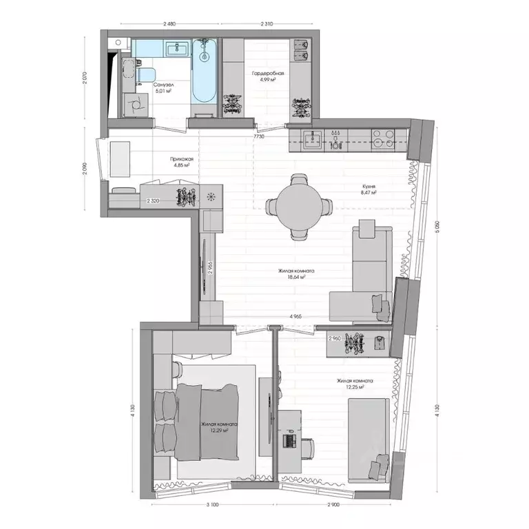 3-к кв. Приморский край, Владивосток ул. Нейбута (69.65 м) - Фото 1