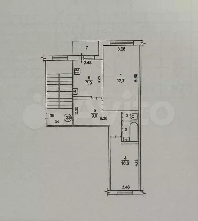 2-к. квартира, 48,3 м, 2/5 эт. - Фото 0