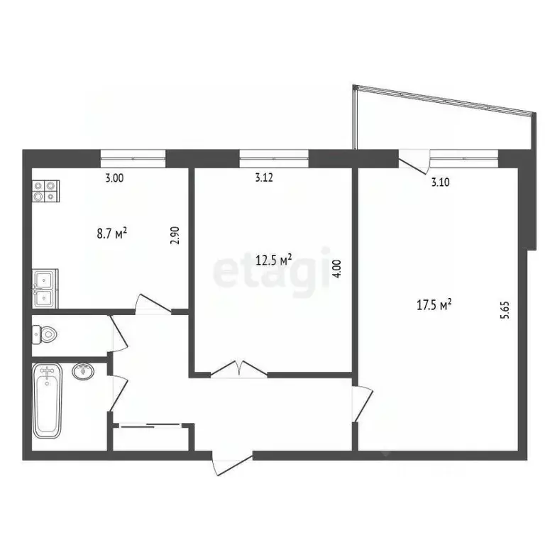 2-к кв. Тюменская область, Тюмень ул. Свердлова, 22 (49.6 м) - Фото 1