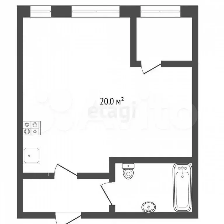 Квартира-студия, 31,9 м, 9/19 эт. - Фото 0