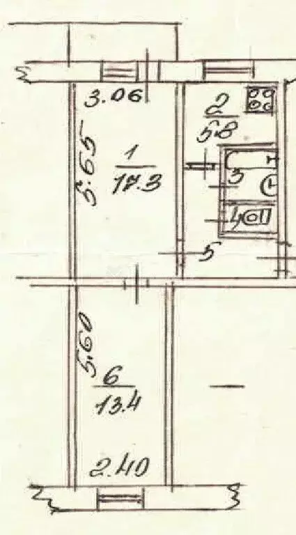 2-комнатная квартира: посёлок Ростовка, 6 (44.6 м) - Фото 1