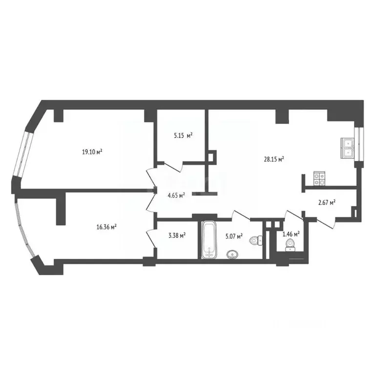 3-к кв. Ростовская область, Ростов-на-Дону Кировский просп., 69 (80.6 ... - Фото 1