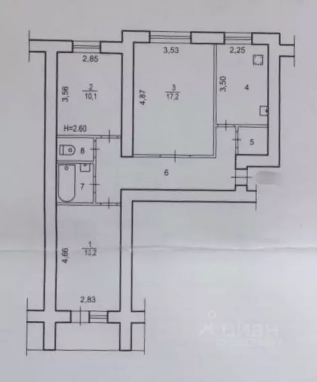 3-к кв. Волгоградская область, Волгоград ул. Менжинского, 25 (64.8 м) - Фото 2